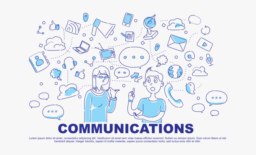 Comunication Doodle Vector Illustration - Contact Person Communication Vector Images Png, Transparent Png, Free Download