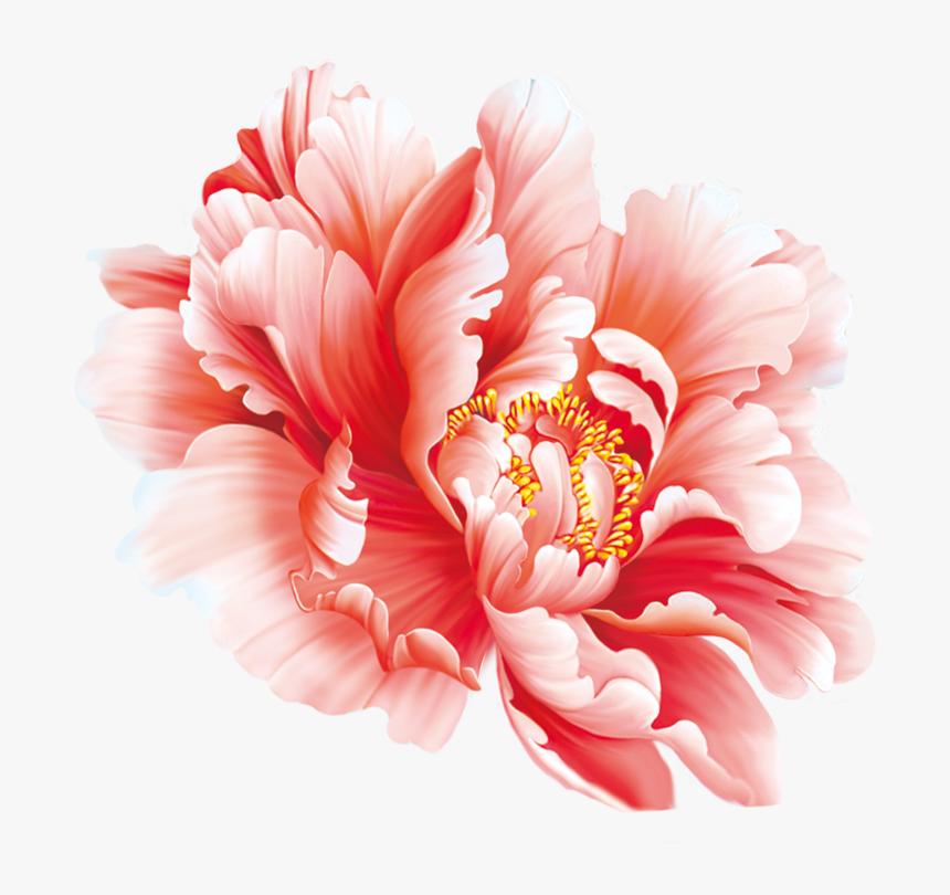 Floral Design Flower Painting In Peony Chinese - Peony Chinese Painting Png, Transparent Png, Free Download