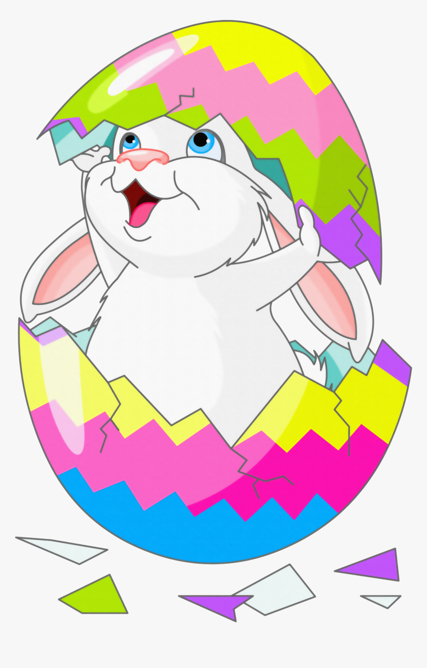 With Egg Easter Bunny Picture Free Hq Image Clipart - Easter Bunny In Egg Clipart, HD Png Download, Free Download