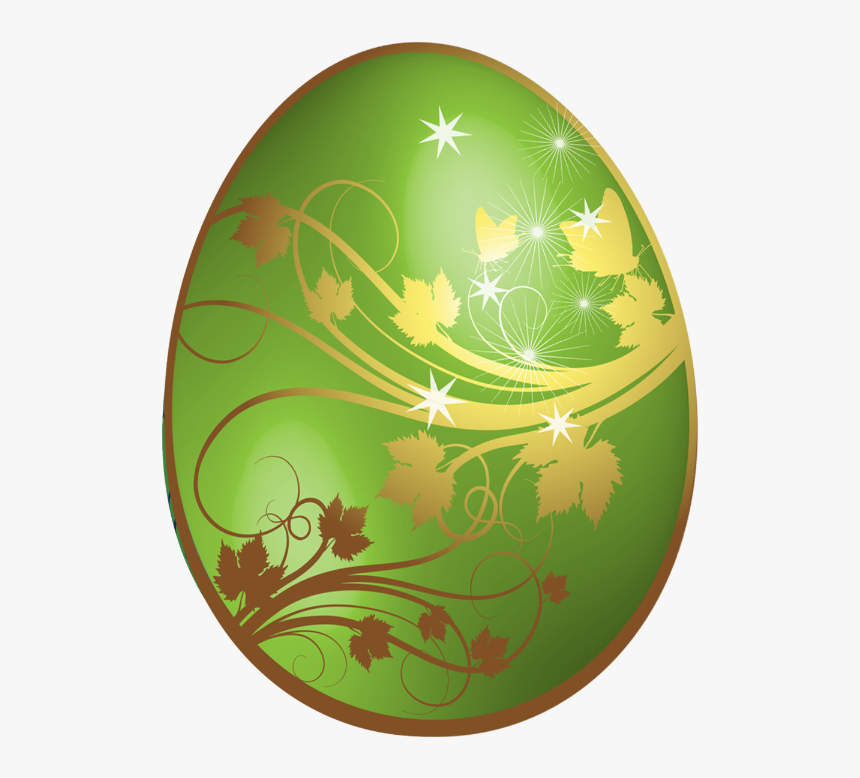 Gold With Easter Large Green Ornaments Egg Clipart - Gold Easter Egg Transparent Background, HD Png Download, Free Download