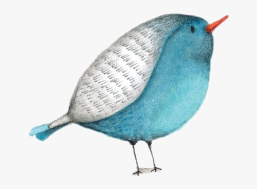 Bird Watercolor Cute Fat Bluebird, HD Png Download, Free Download