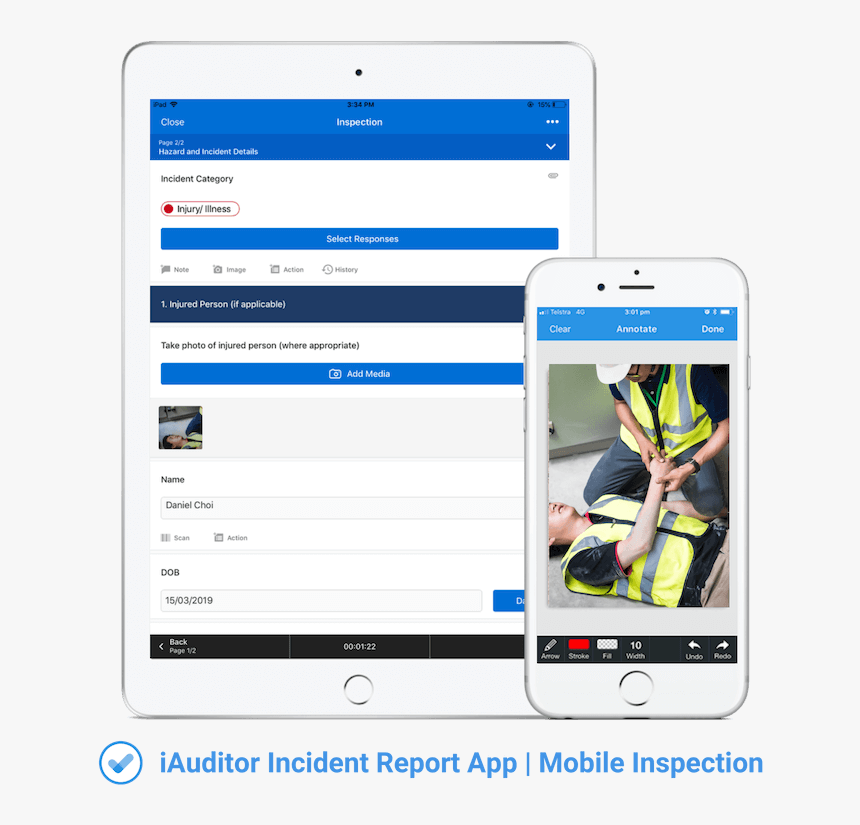 Phone Template Png -iauditor Incident Report App - Smartphone, Transparent Png, Free Download