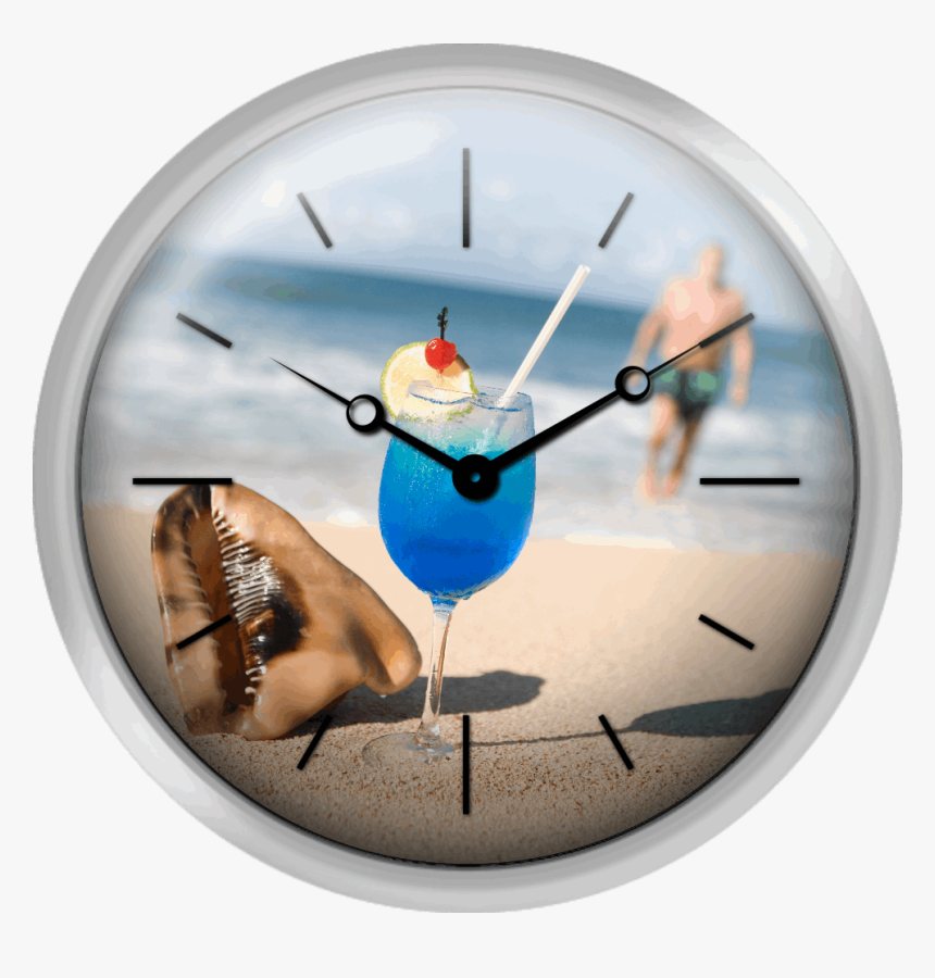 Cocktail And Shell On Beach Near Maca Bana Villas Point - Private Jet Wall Clock, HD Png Download, Free Download