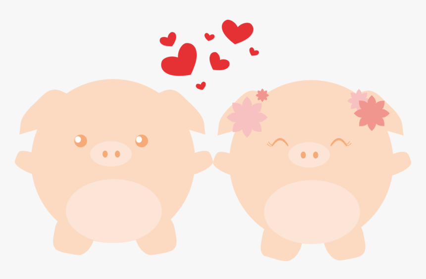 Little Pigs In - Cute Pig In Love, HD Png Download, Free Download