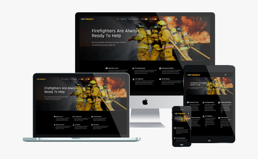 Et Firehelp Free Responsive Joomla Template - Template Joomla Free 2019, HD Png Download, Free Download