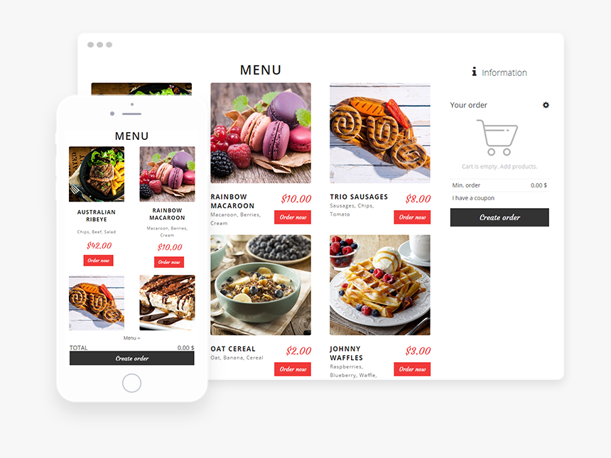 Food Menu Website, HD Png Download, Free Download