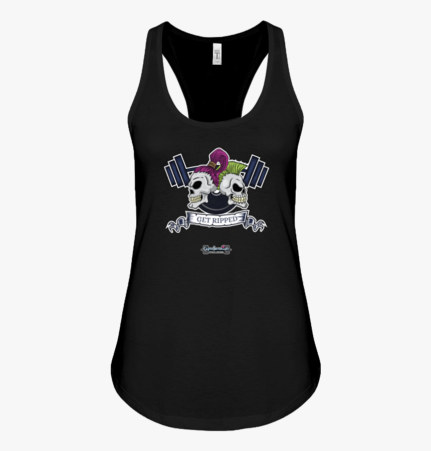 Get Ripped Skulls And Barbell Fitness Tank Top - Sleeveless Shirt, HD Png Download, Free Download