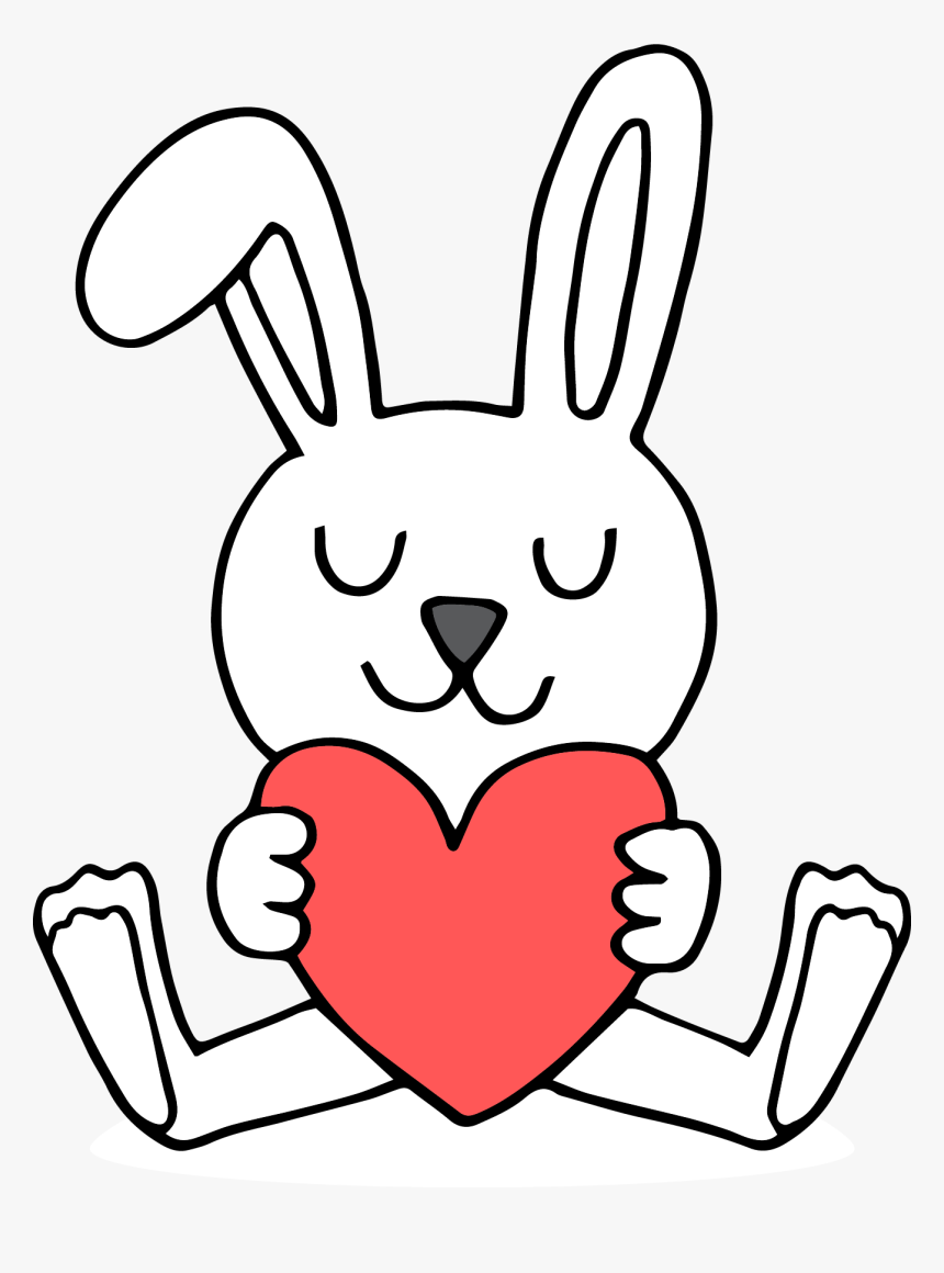 Bunny Holding Heart Png Picture - Bunny Holding A Heart, Transparent Png, Free Download