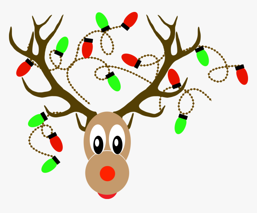 Deer Horn With Christmas Light Vector Clipart , Png - Deer Antlers With Christmas Lights, Transparent Png, Free Download