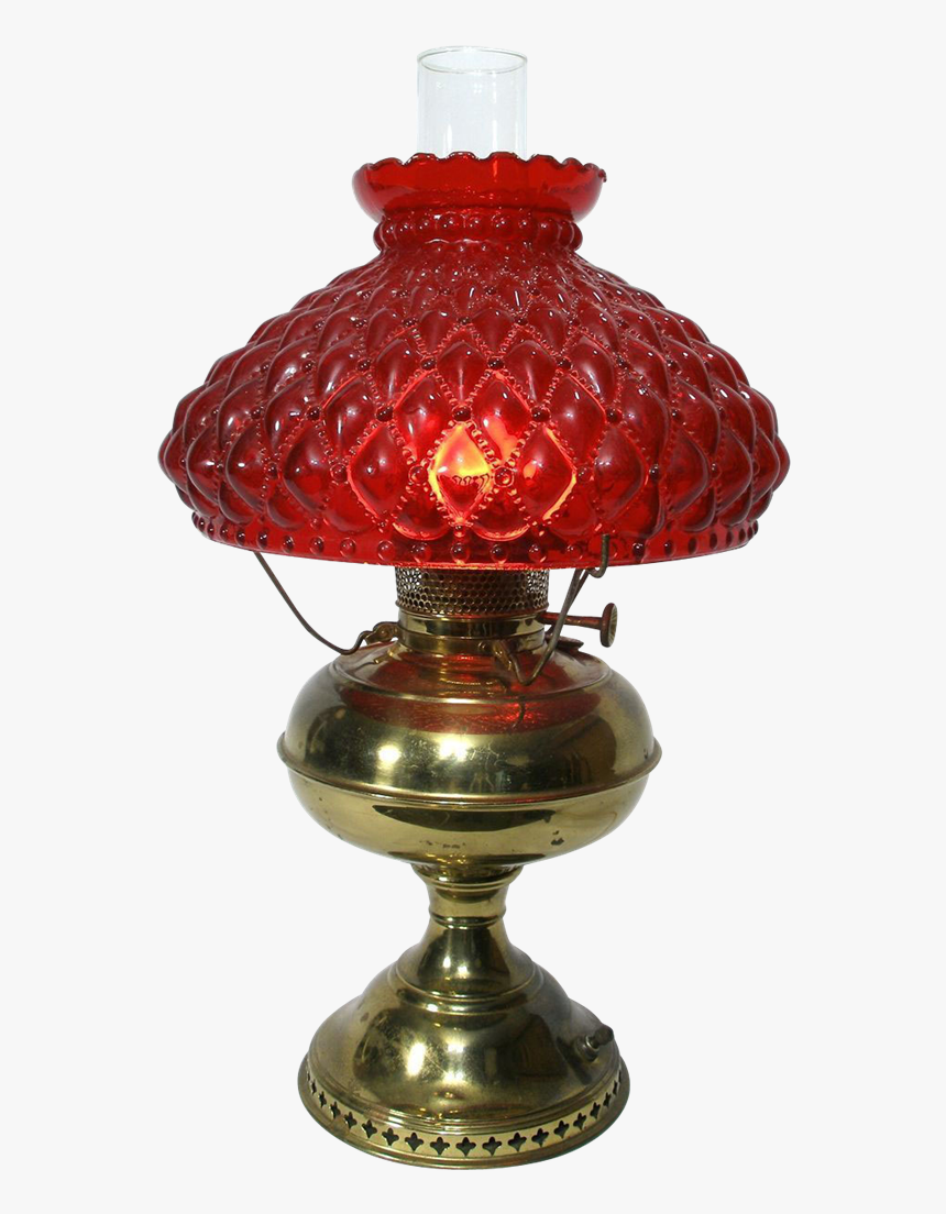 Oil Lamp Png -ceramic Lamp Png Photo - Old Style Lamp With Fringe Red, Transparent Png, Free Download