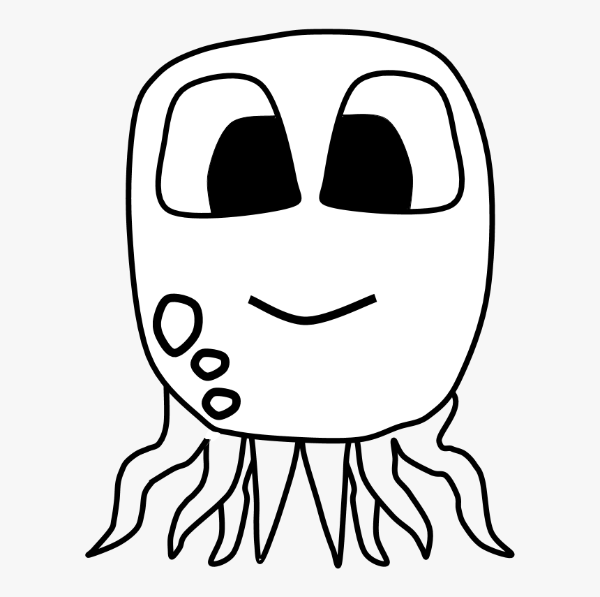 Octopus, Big Eyes, Black And White, Cartoon Animal, HD Png Download, Free Download