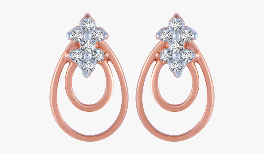 14kt Rose Gold And Diamond Stud Earrings For Women - Earrings, HD Png Download, Free Download