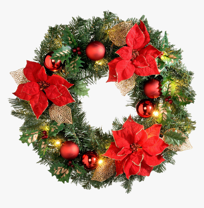 Red Christmas Wreath Png File - Christmas Tree Wreath Png, Transparent Png, Free Download