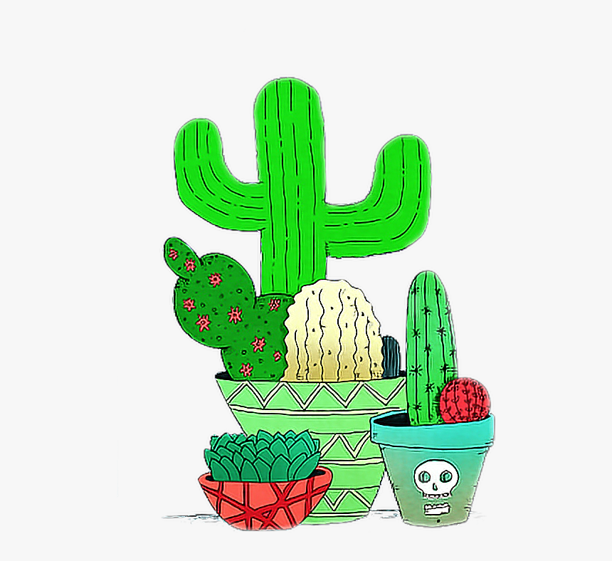 #cactus #mexican #mexicano #green #verde #freetoedit - Cactus Cartoon Vector Free, HD Png Download, Free Download