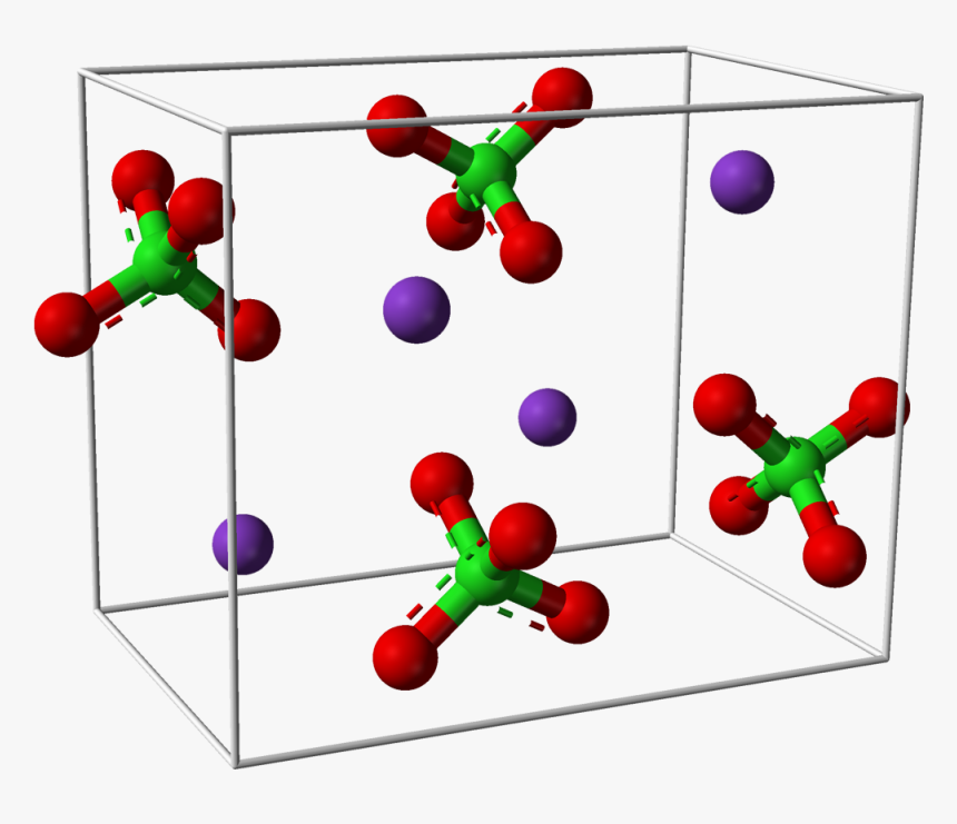 Potassium Perchlorate Unit Cell 3d Balls Perspective - Sodium Hypochlorite Crystal Structure, HD Png Download, Free Download