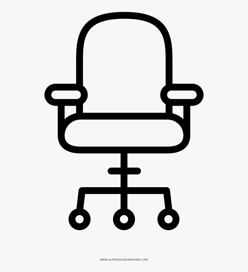 Office Chair Coloring Page - Disegno Sedia Scrivania, HD Png Download, Free Download