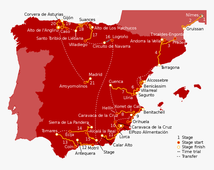 Vuelta Espana 2018 Route, HD Png Download, Free Download