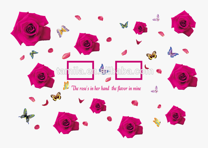 Rosa Roja Y Foto De La Pared Diy Decorativo Etiqueta - Wall Decal, HD Png Download, Free Download