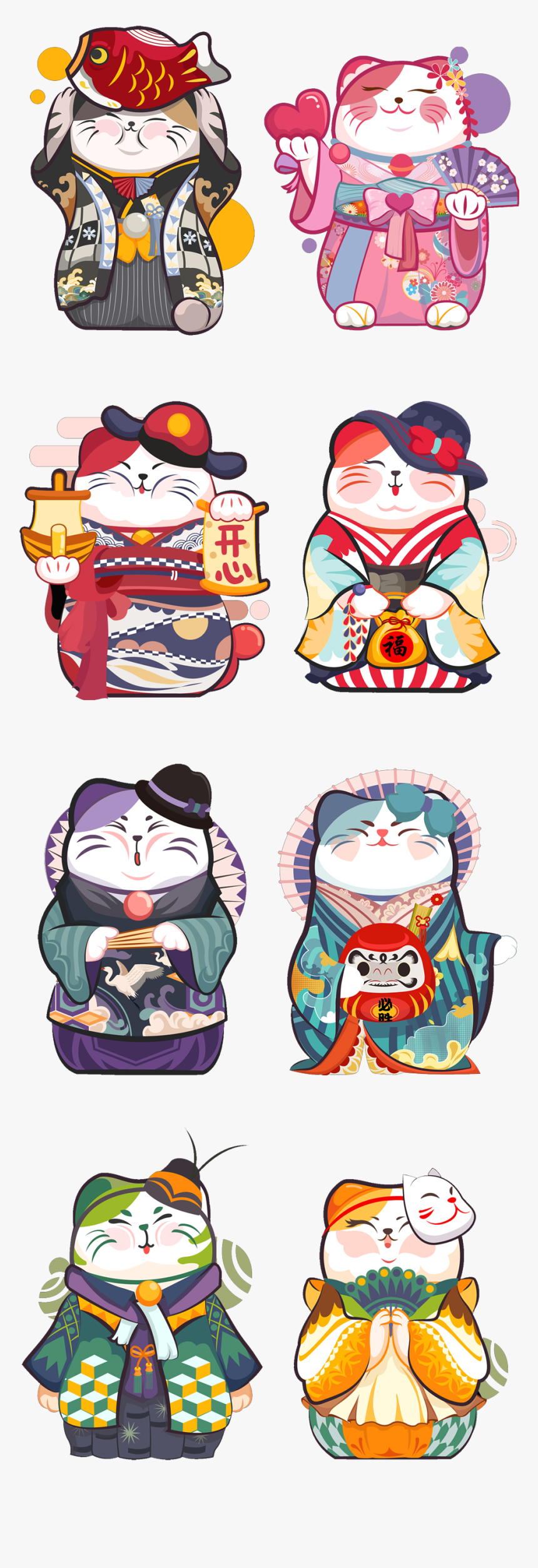 Japanese Illustration Lucky Maneki-neko Cat Cartoon - Cartoon Japanese Lucky Cat, HD Png Download, Free Download