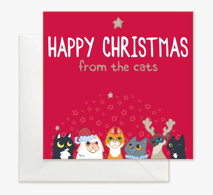 Xmas 2019 Card Cats Nobg - Cartoon, HD Png Download, Free Download