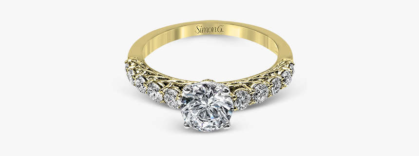 18k Yellow Gold Engagement Ring - Engagement Ring, HD Png Download, Free Download