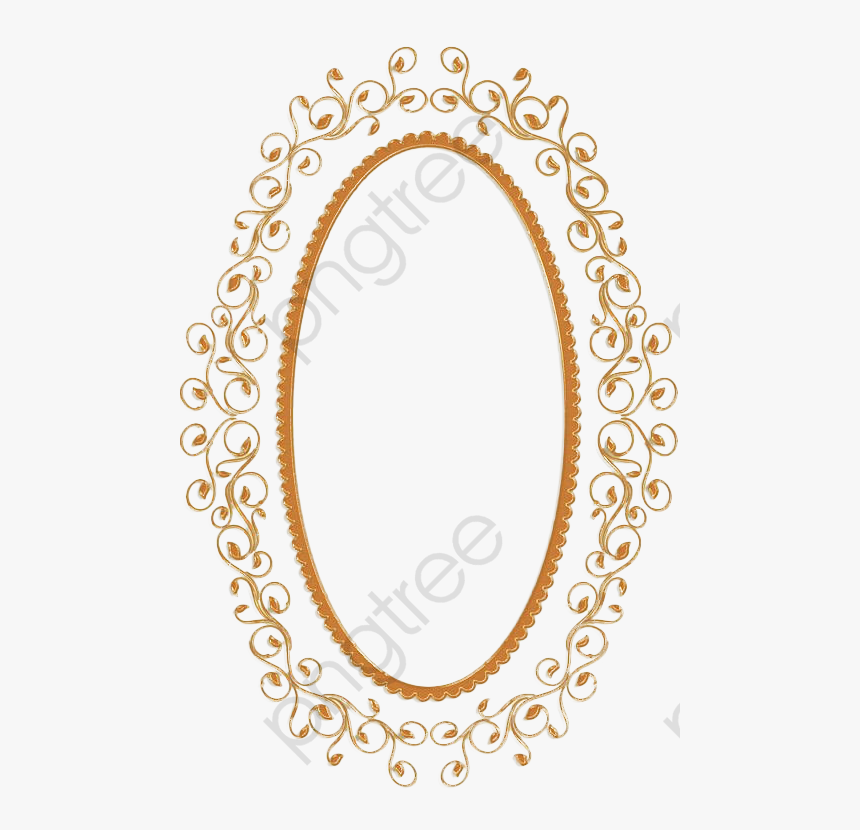 Clip Art De Encaje Oval Amarillo - Vintage Gold Oval Frame, HD Png Download, Free Download