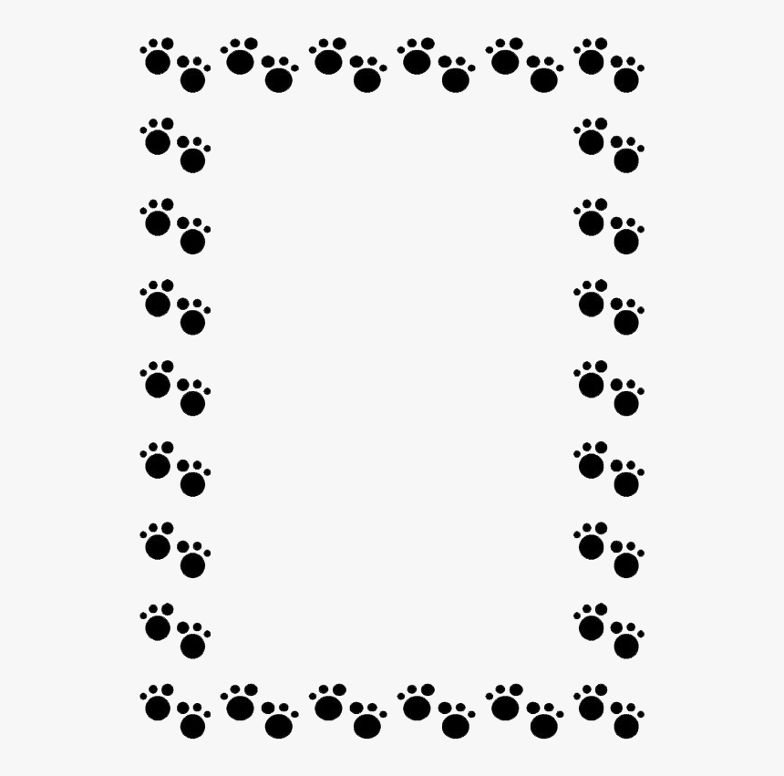 Pug Dachshund Cat Puppy - Paws Border Clip Art, HD Png Download, Free Download