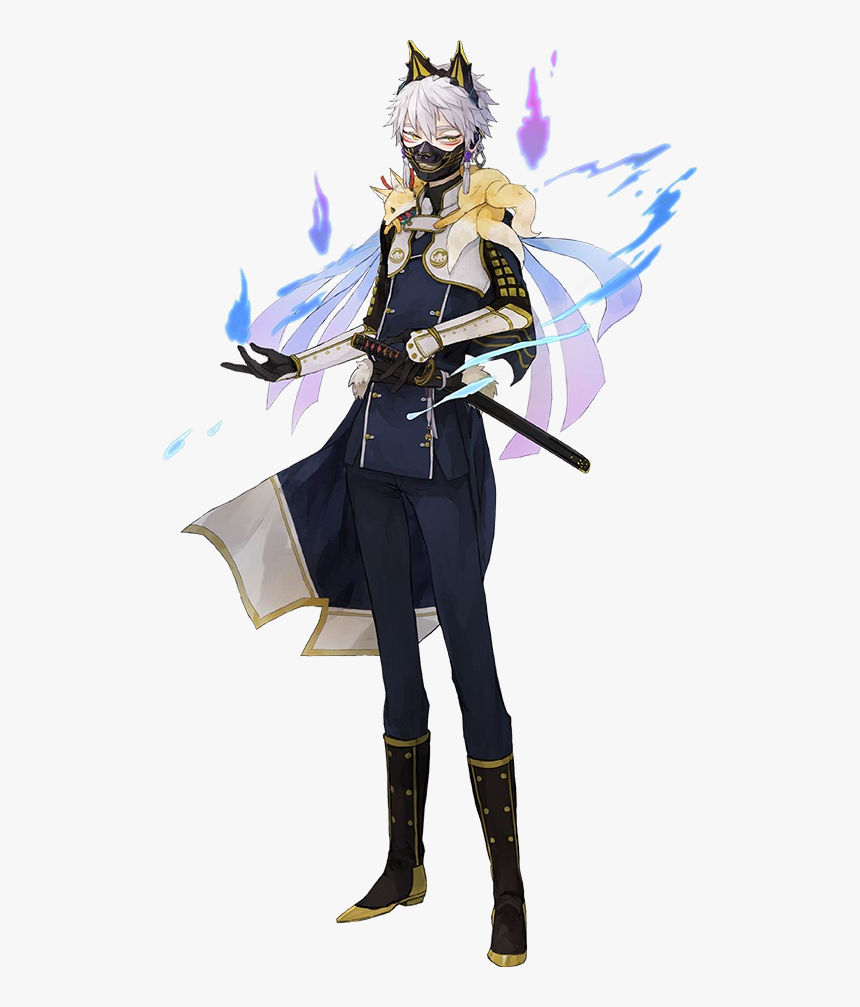 Anime Suit, Shoulder Armor, Fox Ears, Black Gloves, - Katsugeki Touken Ranbu Character, HD Png Download, Free Download