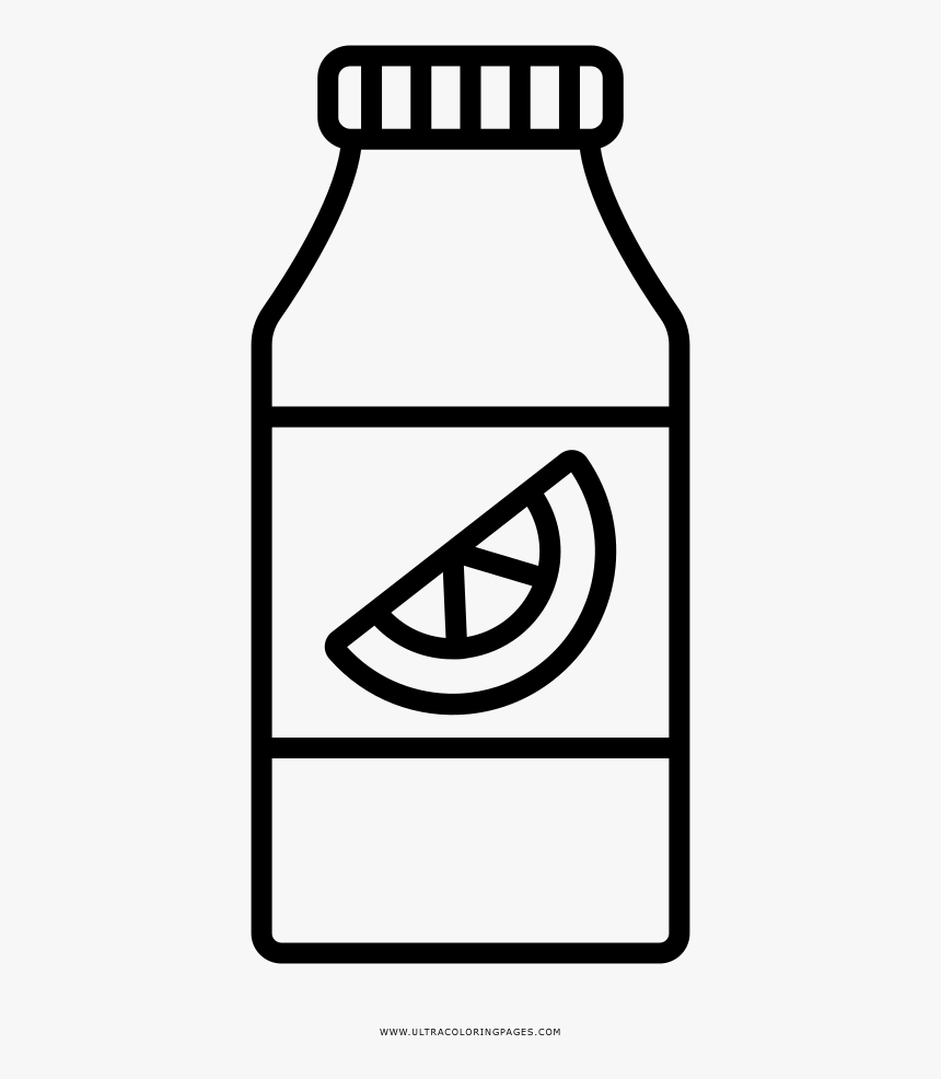 Orange Juice Bottle Coloring Page - Mewarnai Gambar Jus, HD Png Download, Free Download