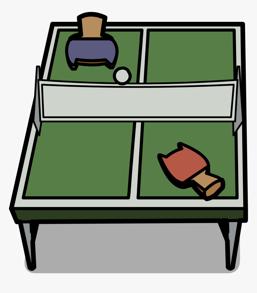 Club Penguin Wiki - Transparent Ping Pong Table Cartoon, HD Png Download, Free Download