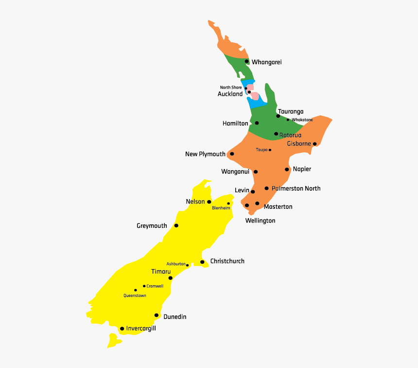 Map Of New Zealand, HD Png Download, Free Download