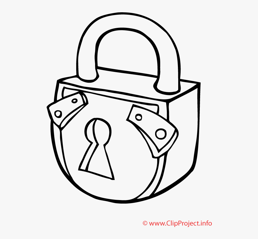 Lock Image Coloring For Free - Lock Picture For Colouring, HD Png Download, Free Download