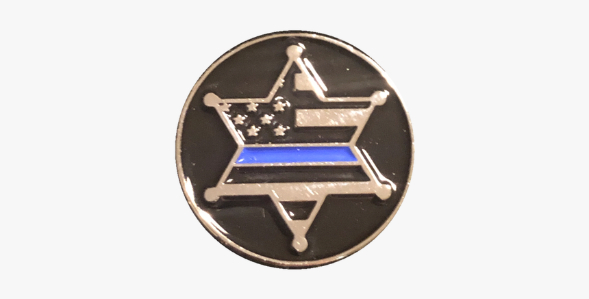 Awesome Full Color 6 Point Star With Thin Blue Line - Emblem, HD Png Download, Free Download