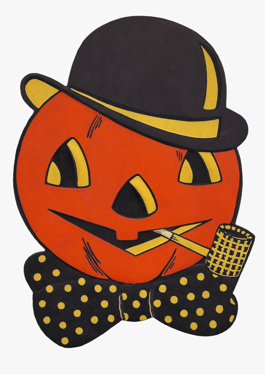 Vintage Halloween Decoration Pumpkin, HD Png Download, Free Download