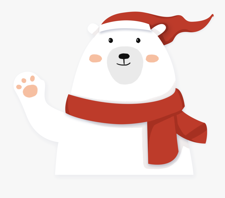 Flat Paper Cut Style Cartoon Sell Cute Png And Psd - Christmas Polar Bear Png, Transparent Png, Free Download