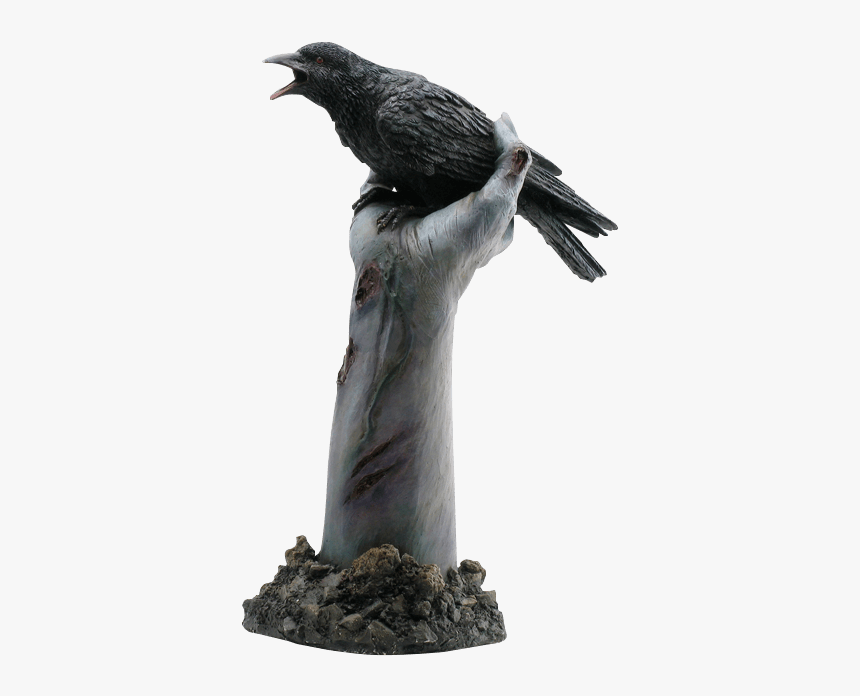 Crow On Zombie Hand - Statue, HD Png Download, Free Download