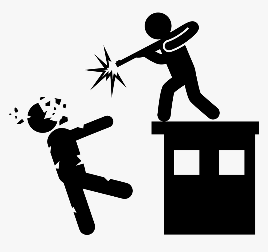 Man With A Gun Shooting Killing A Zombie From The Top - Shooting Icon, HD Png Download, Free Download