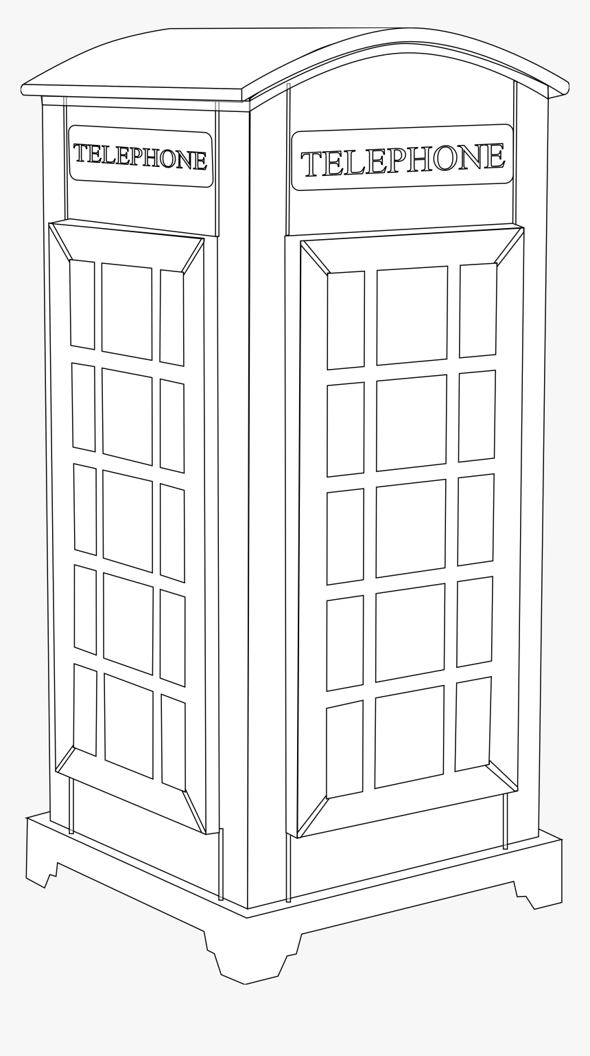 Transparent Phone Booth Png - Telephone Box Uk Black And White Clipart, Png Download, Free Download