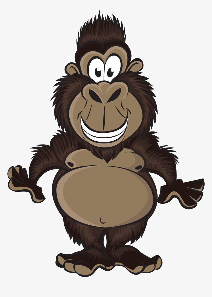 Baby Gorilla Cartoon - Gorilla Holding Sign, HD Png Download, Free Download