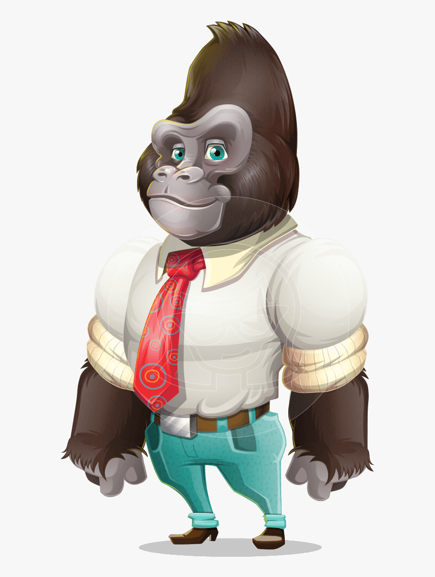 Business Gorilla Cartoon Vector Character - Cartoon Gorilla, HD Png Download, Free Download