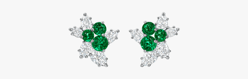 Berry Cluster By Harry Winston, Emerald And Diamond - Diamond Earrings, HD Png Download, Free Download