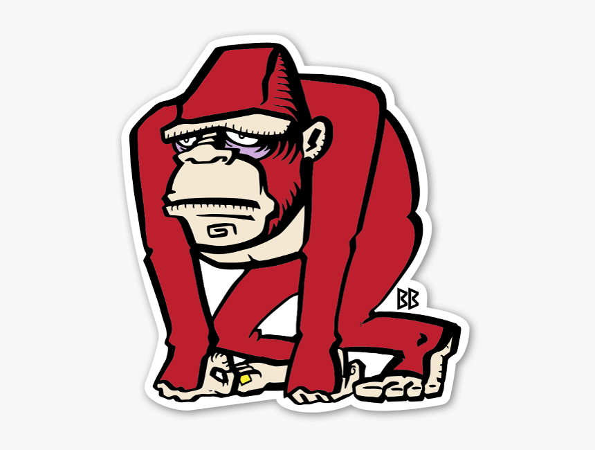 Red Gorilla Sticker - Sticker, HD Png Download, Free Download