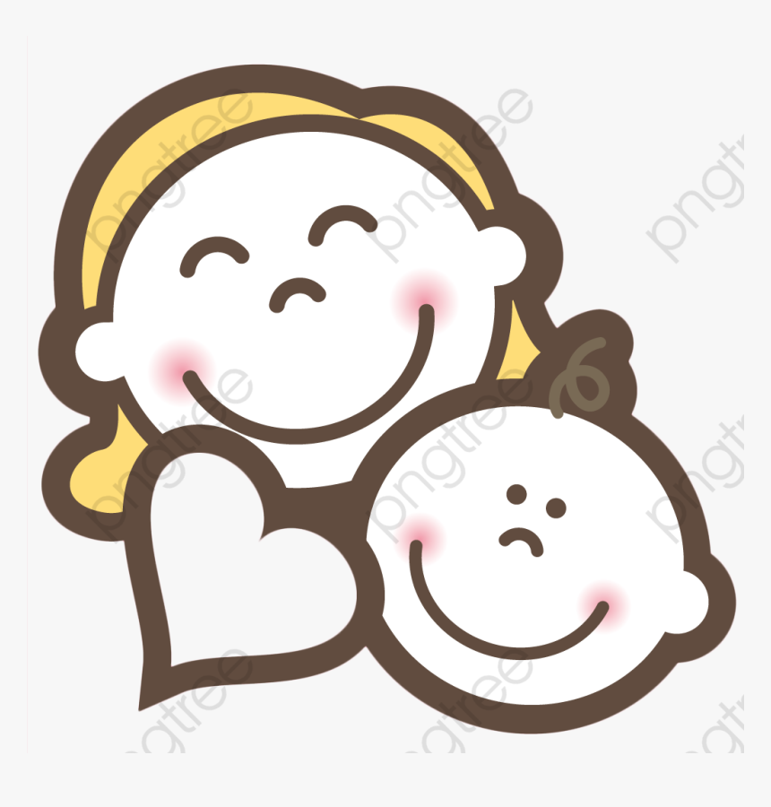 Baby And Smile - Mom And Baby Clipart, HD Png Download, Free Download