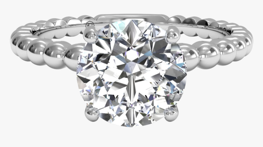 Ritani 1rz1325-4577 Bella Vita Solitaire Diamond Beaded - Beaded Engagement Ring Set, HD Png Download, Free Download