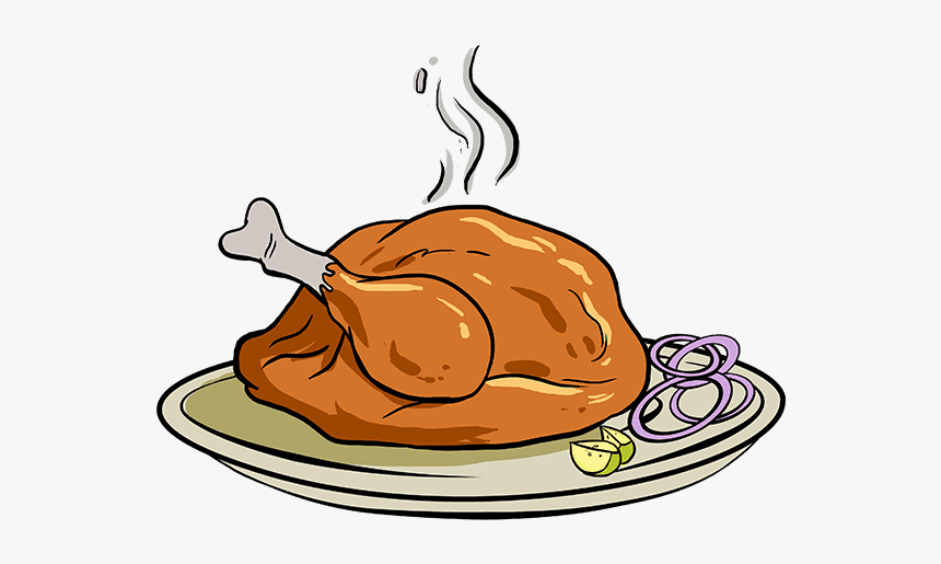 How To Draw Turkey Dinner - Easy Thanksgiving Drawing Ideas, HD Png Download, Free Download