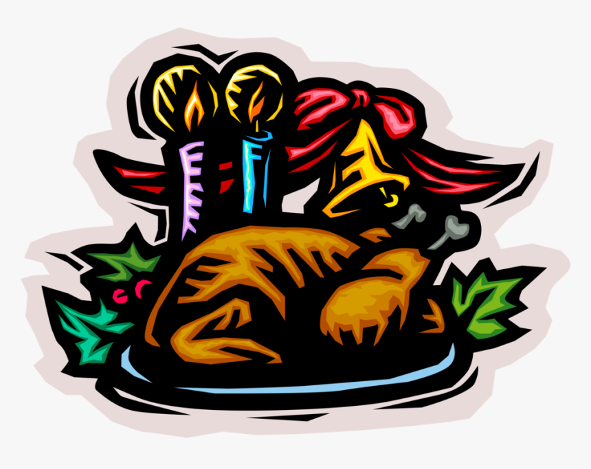 Vector Illustration Of Traditional Christmas Roast - Illustration, HD Png Download, Free Download