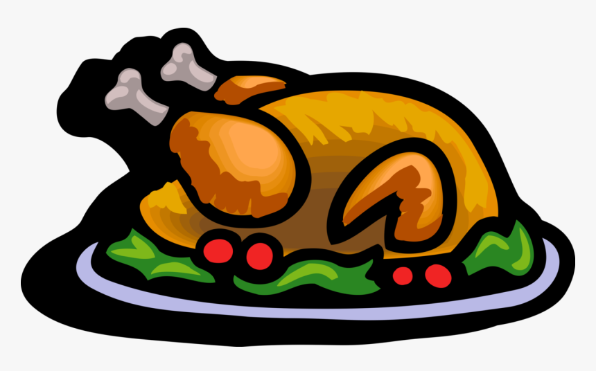 Vector Illustration Of Traditional Thanksgiving And - Thanksgiving Turkey Dinner Clipart, HD Png Download, Free Download