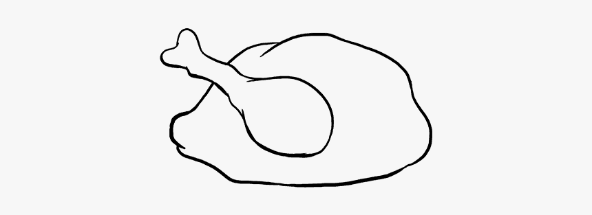 How To Draw Turkey Dinner - Line Art, HD Png Download, Free Download