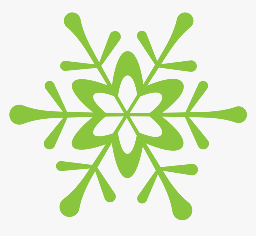 Green Snowflake Clipart - Transparent Background Snowflake Clipart, HD Png Download, Free Download