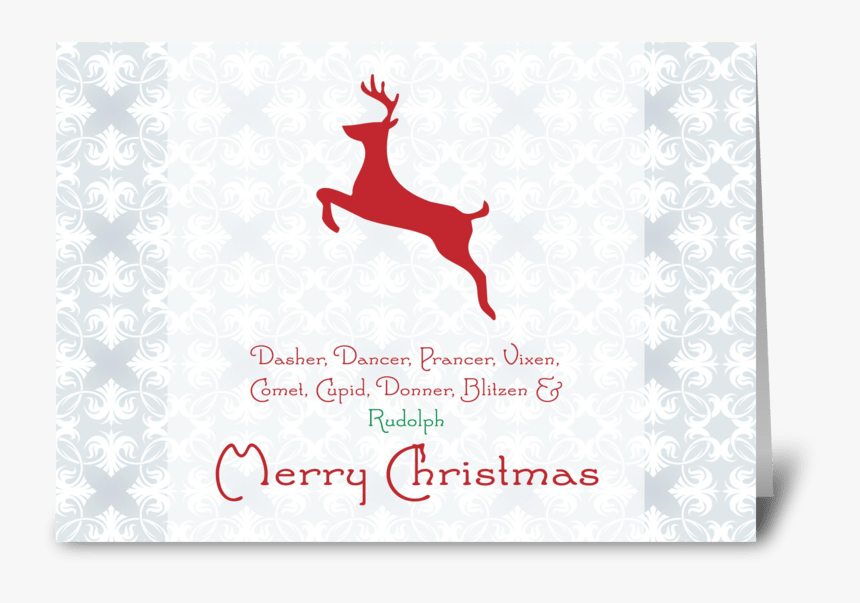 Merry Christmas {reindeer} Greeting Card - Reindeer, HD Png Download, Free Download